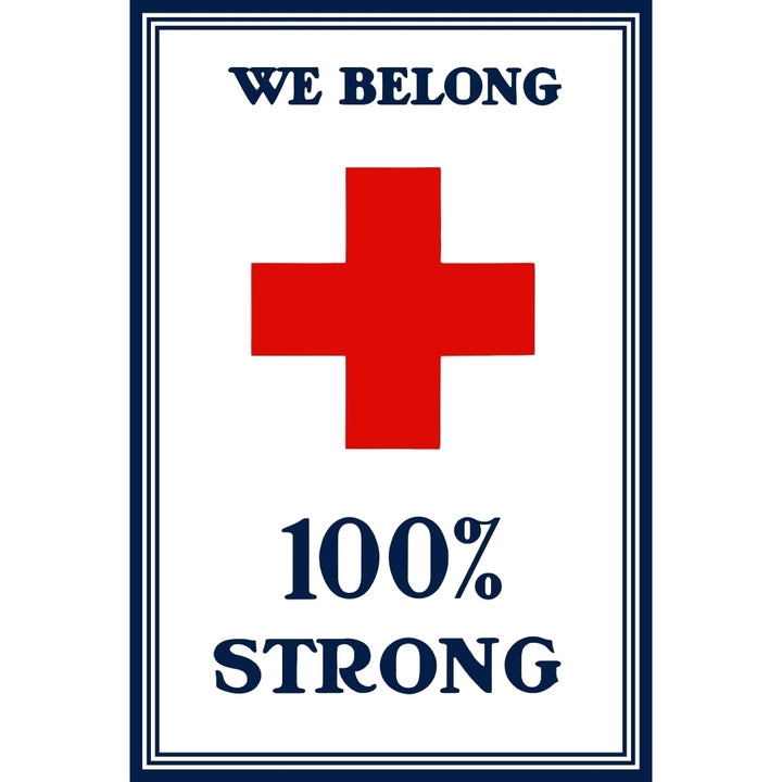 Vintage World War I poster of a large red cross Poster Print Image 2