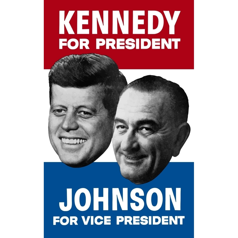 Vintage election poster showing the 1960 Democratic nominees Poster Print Image 1