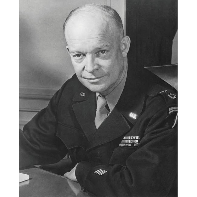 Digitally restored vintage WWII photo of General Dwight D Eisenhower Poster Print by John Parrot/Stocktrek Images Image 1