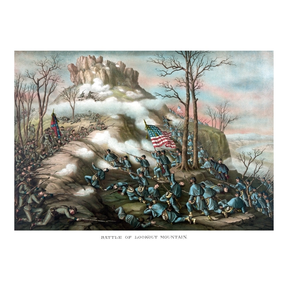 Vintage American Civil War print of The Battle of Lookout Mountain Poster Print Image 2