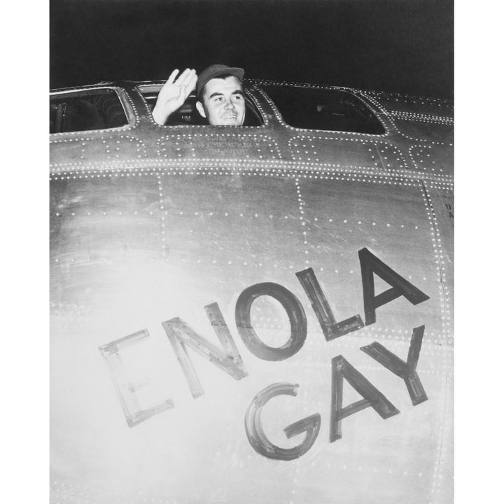 Colonel Paul Tibbets waving from the cockpit of the Enola Gay Poster Print Image 1