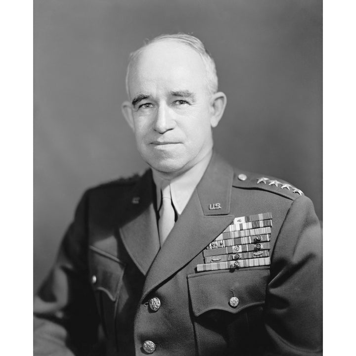 Digitally restored WW2 photo of General Omar Nelson Bradley Poster Print Image 1