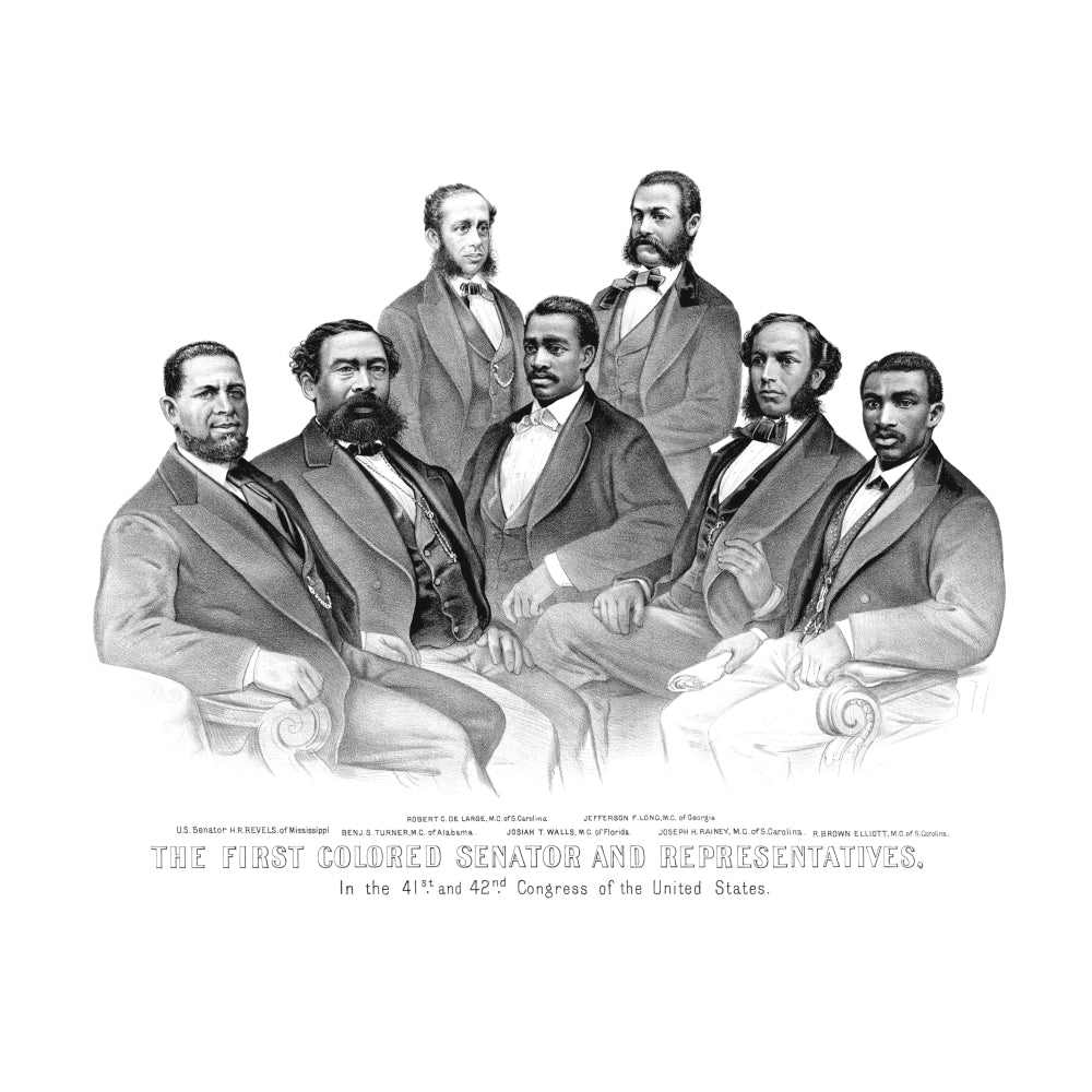 American History print of the first African American Senator and Representatives Poster Print Image 2