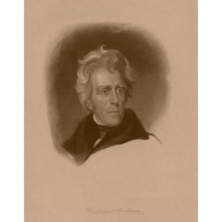 Digitally restored American history portrait of President Andrew Jackson Poster Print Image 1