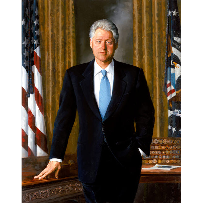 Digitally restored White House painting of President Bill Clinton Poster Print by John Parrot/Stocktrek Images Image 2