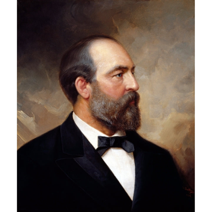 Vintage American history painting of President James Garfield Poster Print Image 1