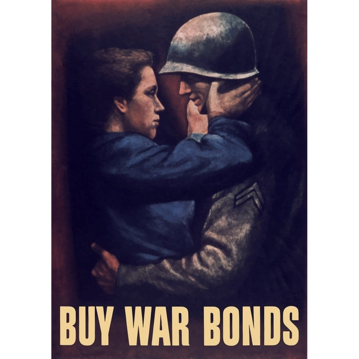 World War II propaganda poster of a soldier embracing a woman Poster Print Image 2