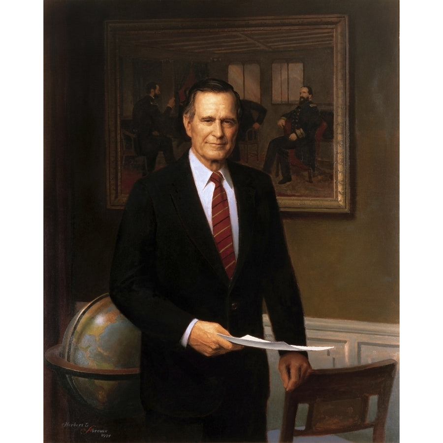 Presidential portrait of President George H.W. Bush Poster Print Image 1