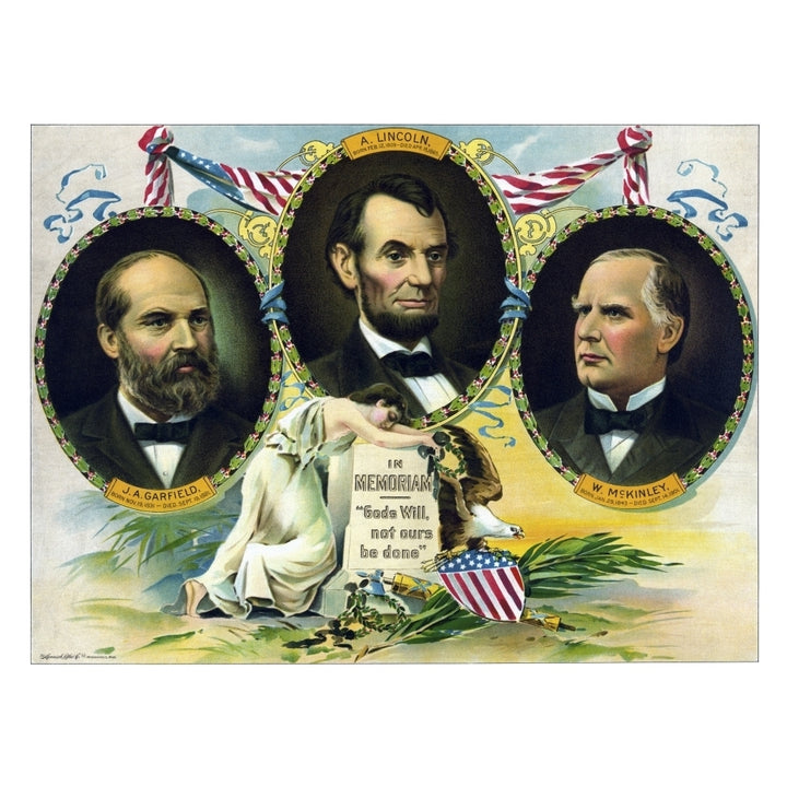 Vintage print of Presidents James Garfield Abraham Lincoln and William McKinley Poster Print Image 2