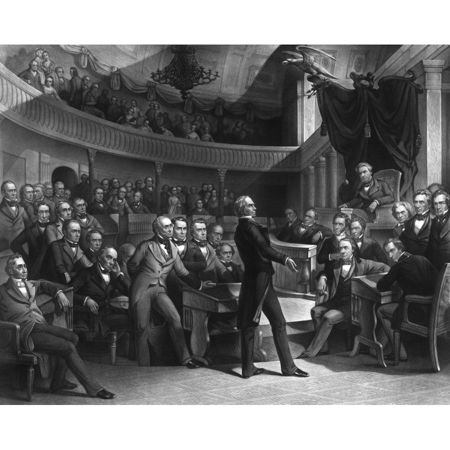 Senator Henry Clay speaking about the Compromise of 1850 in the Senate Poster Print Image 1