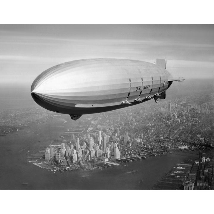 USS Macon Airship flying over York City Poster Print Image 1