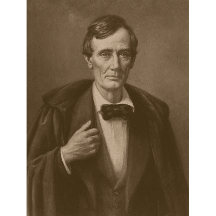 Civil War era print of President Abraham Lincoln wearing an overcoat Poster Print Image 1