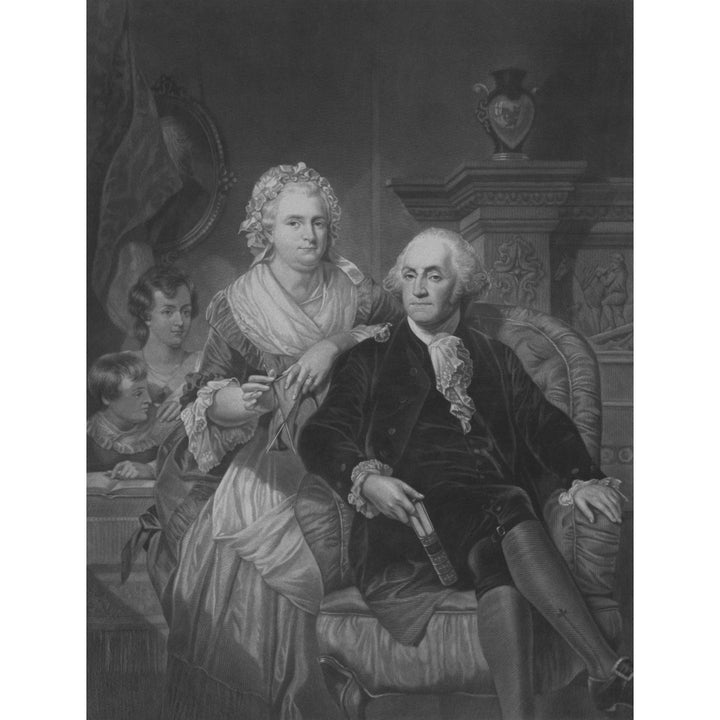 American History print of President George Washington and his family Poster Print Image 2