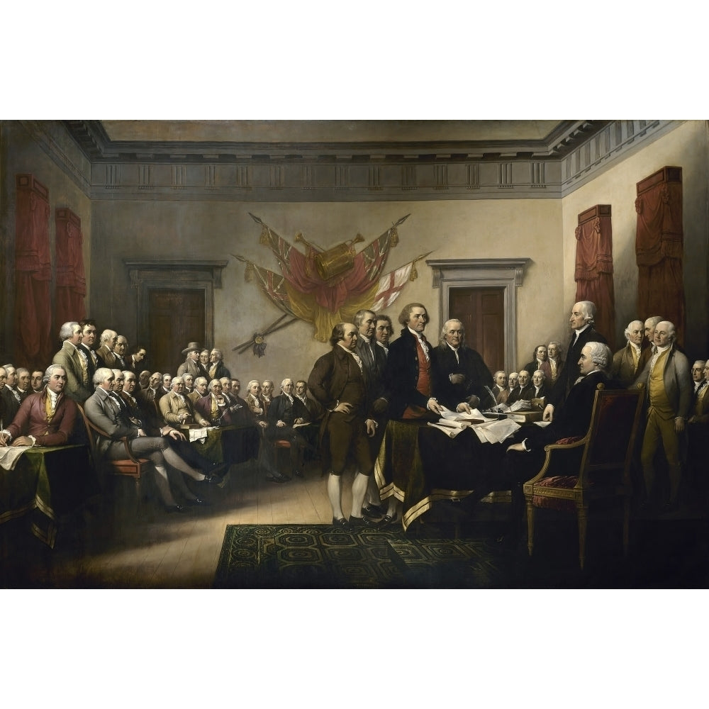 Painting of leaders presenting the Declaration of Independence Poster Print Image 1