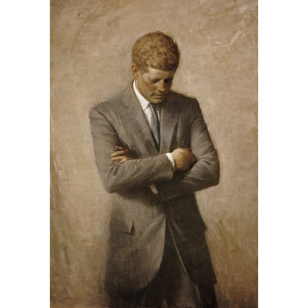 Portrait painting of President John Fitzgerald Kennedy. Poster Print by John Parrot/Stocktrek Images Image 1