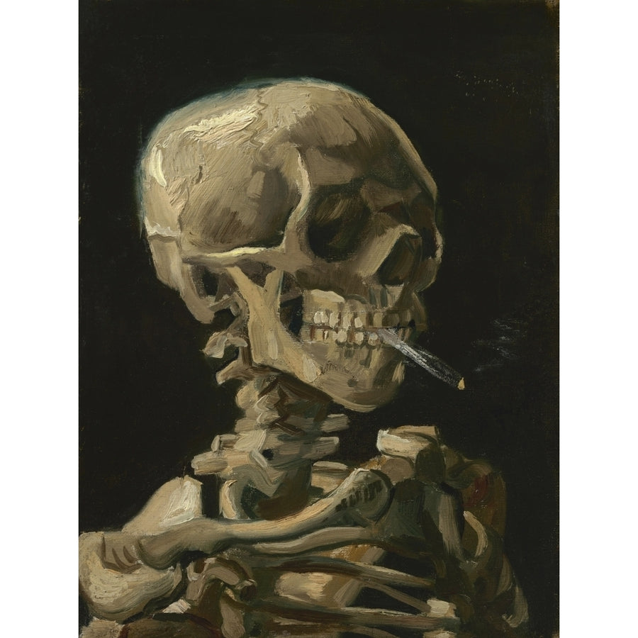 Skull of a Skeleton with Burning Cigarette painting by Vincent van Gogh 1886. Poster Print by John Parrot/Stocktrek Ima Image 1