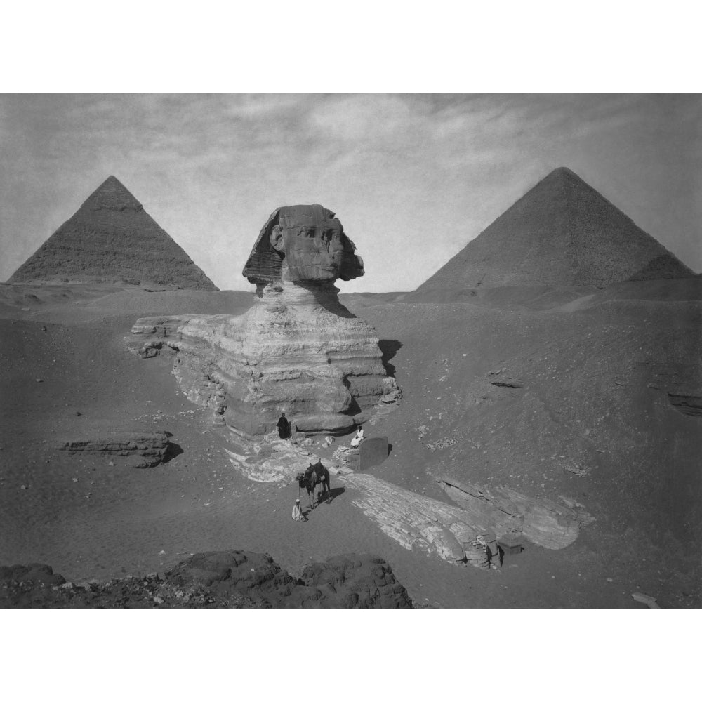 Vintage Egyptian history photo of the partially excavated Sphinx of Giza Poster Print by John Parrot/Stocktrek Images Image 1