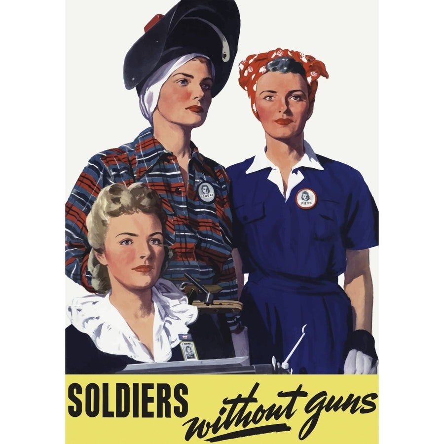 Vintage World War II poster featuring female homeland production workers Poster Print by John Parrot/Stocktrek Images Image 1