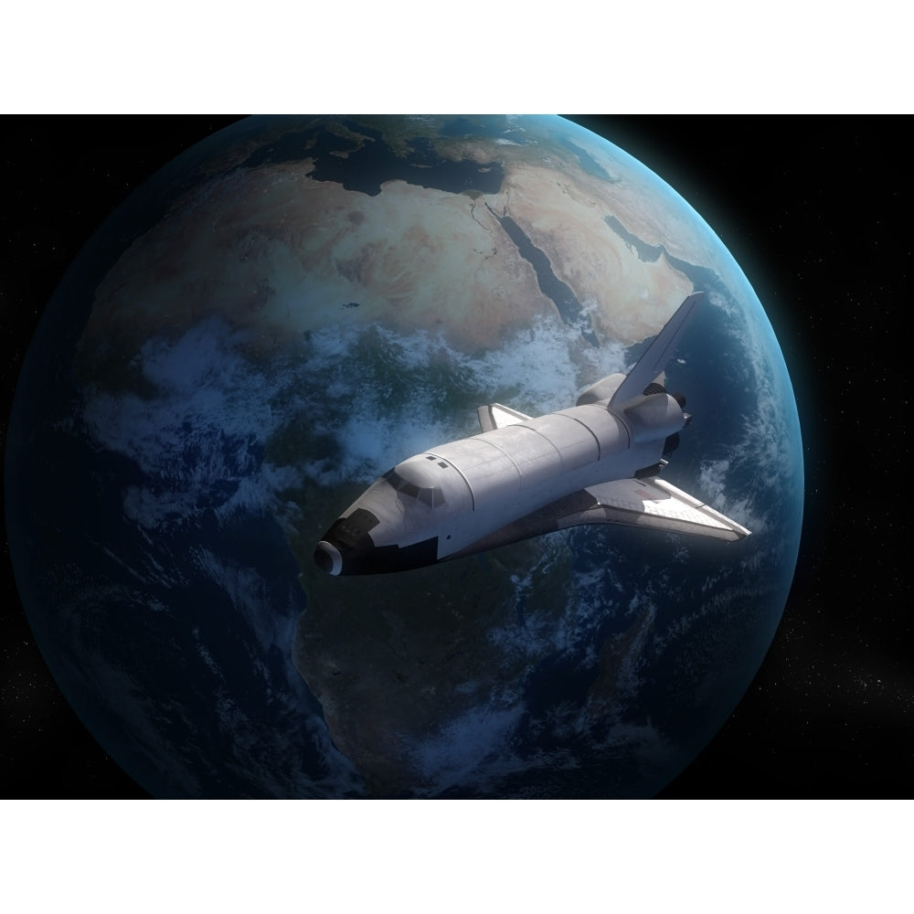 Space Shuttle backdropped against Earth Poster Print Image 1