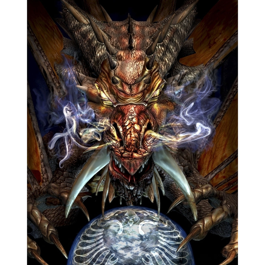 Head of a red dragon Poster Print Image 1