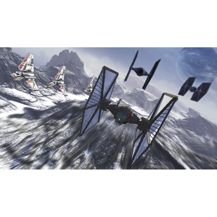 Star Wars TIE fighters on patrol over an artic landscape Poster Print Image 1