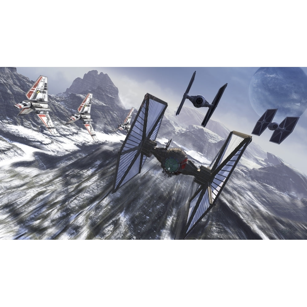 Star Wars TIE fighters on patrol over an artic landscape Poster Print Image 2