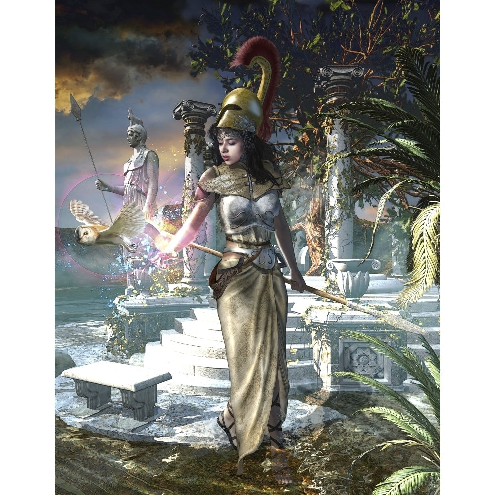 Athena the Greek virgin goddess of wisdom arts and literature. Poster Print by Kurt Miller/Stocktrek Images Image 2