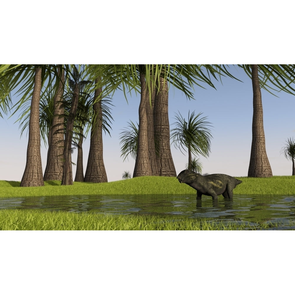 Lystrosaurus in shallow water Poster Print Image 1