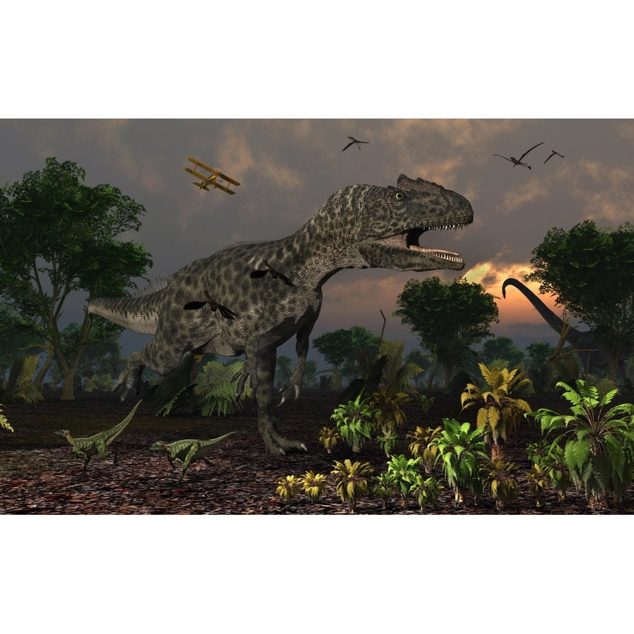 Prehistoric dinosaurs roam freely where time stands still Poster Print Image 1