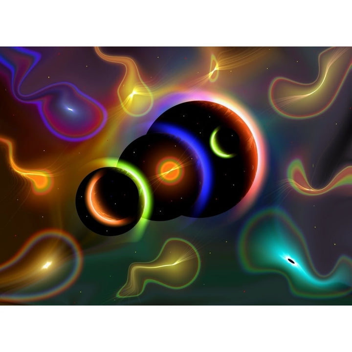 Artists concept of cosmic portals to another universe Poster Print Image 1