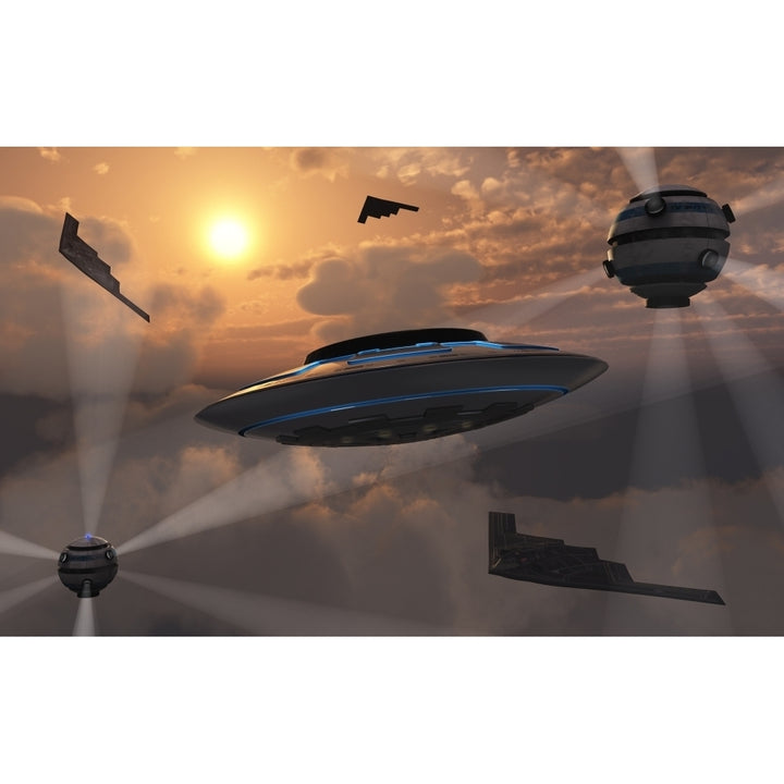 Artists concept of alien stealth technology Poster Print Image 1