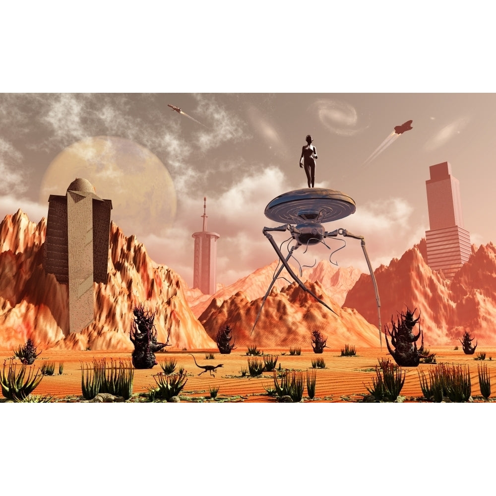 Artists concept of what life on Mars may look like in the future Poster Print Image 2