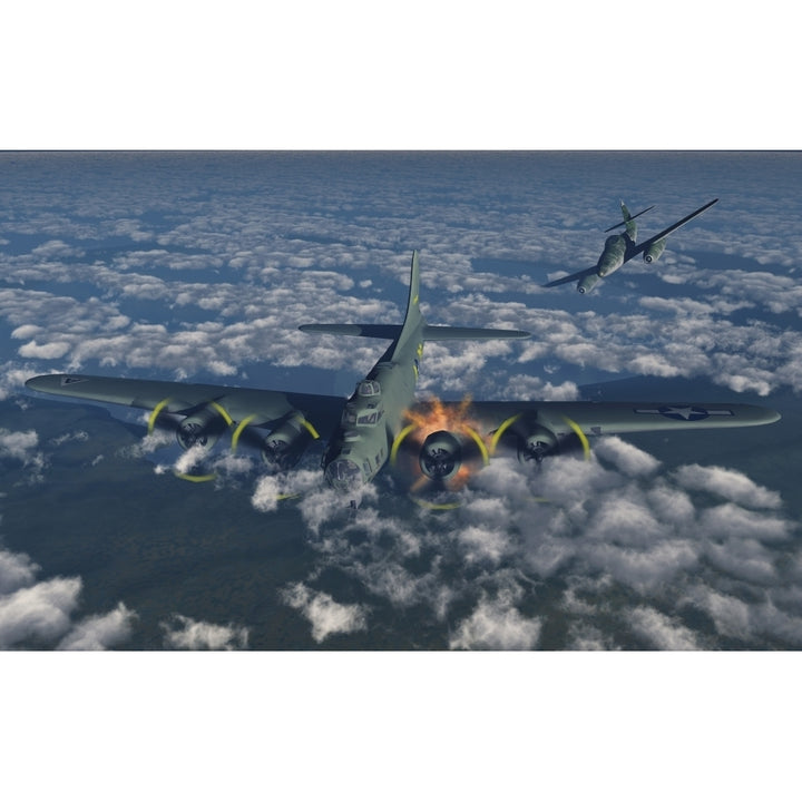 A B-17 Flying Fortress being attacked by a German Me-262 fighter plane. Poster Print by Mark Stevenson/Stocktrek Images Image 2