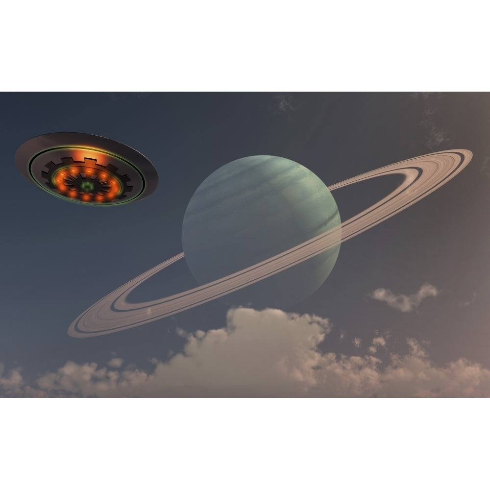 A UFO returning to its homeworld. Poster Print by Mark Stevenson/Stocktrek Images Image 2