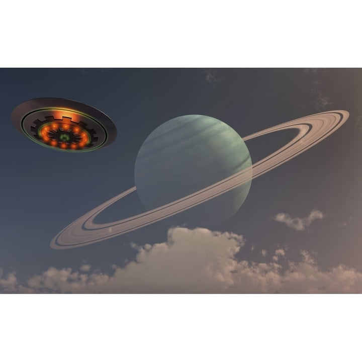 A UFO returning to its homeworld. Poster Print by Mark Stevenson/Stocktrek Images Image 1