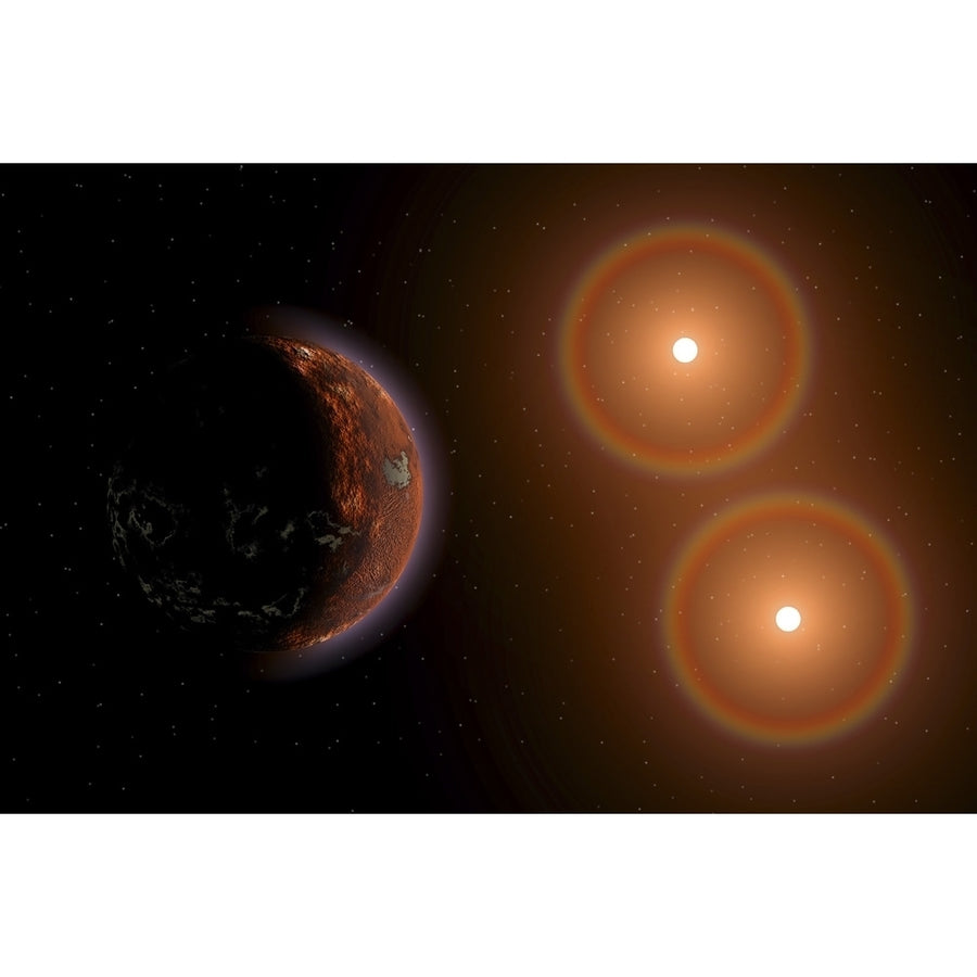 Proxima Centauri exoplanet orbiting the red dwarf star Alpha Centauri C Poster Print by Mark Stevenson/Stocktrek Images Image 1