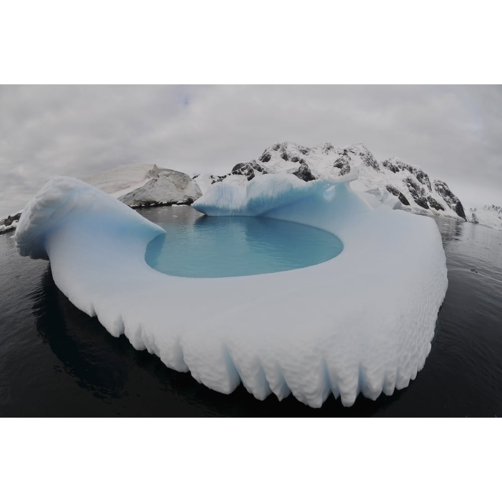 Iceberg swimming pool Antarctica Poster Print Image 1