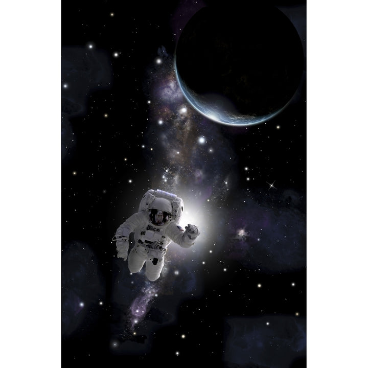 Artists concept of an astronaut floating in outer space Poster Print Image 1