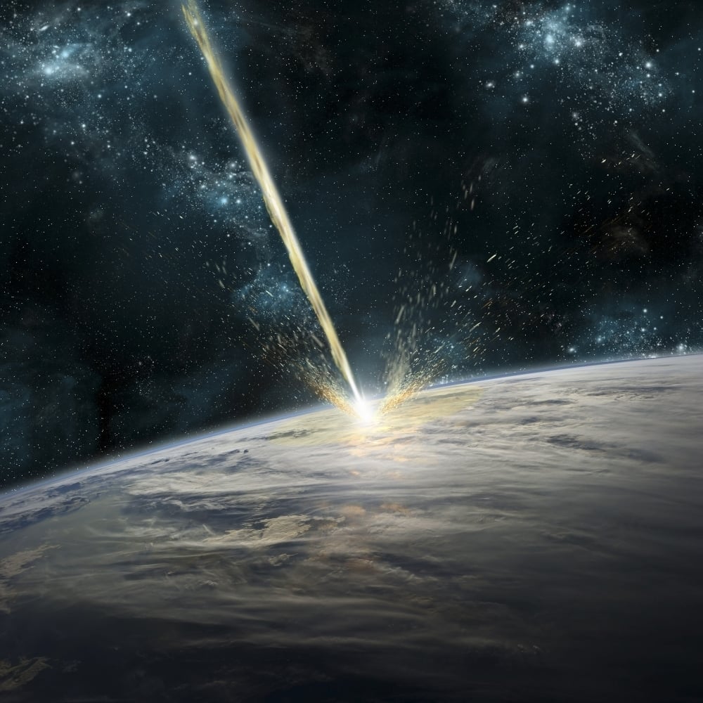 A meteor strikes Earth Poster Print Image 1