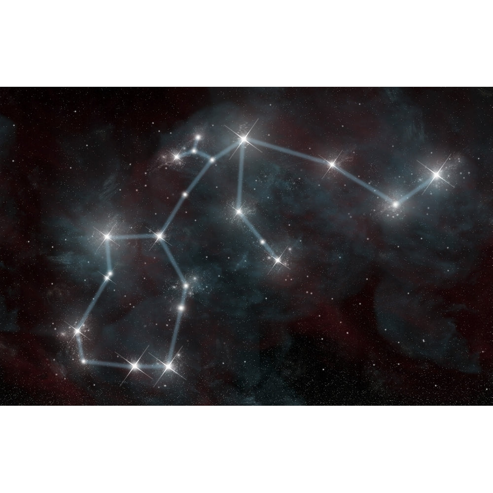 Artists depiction of the constellation Aquarius the Water Bearer Poster Print Image 1