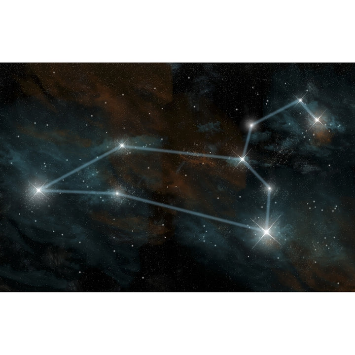 Artists depiction of the constellation Leo the Lion Poster Print Image 1