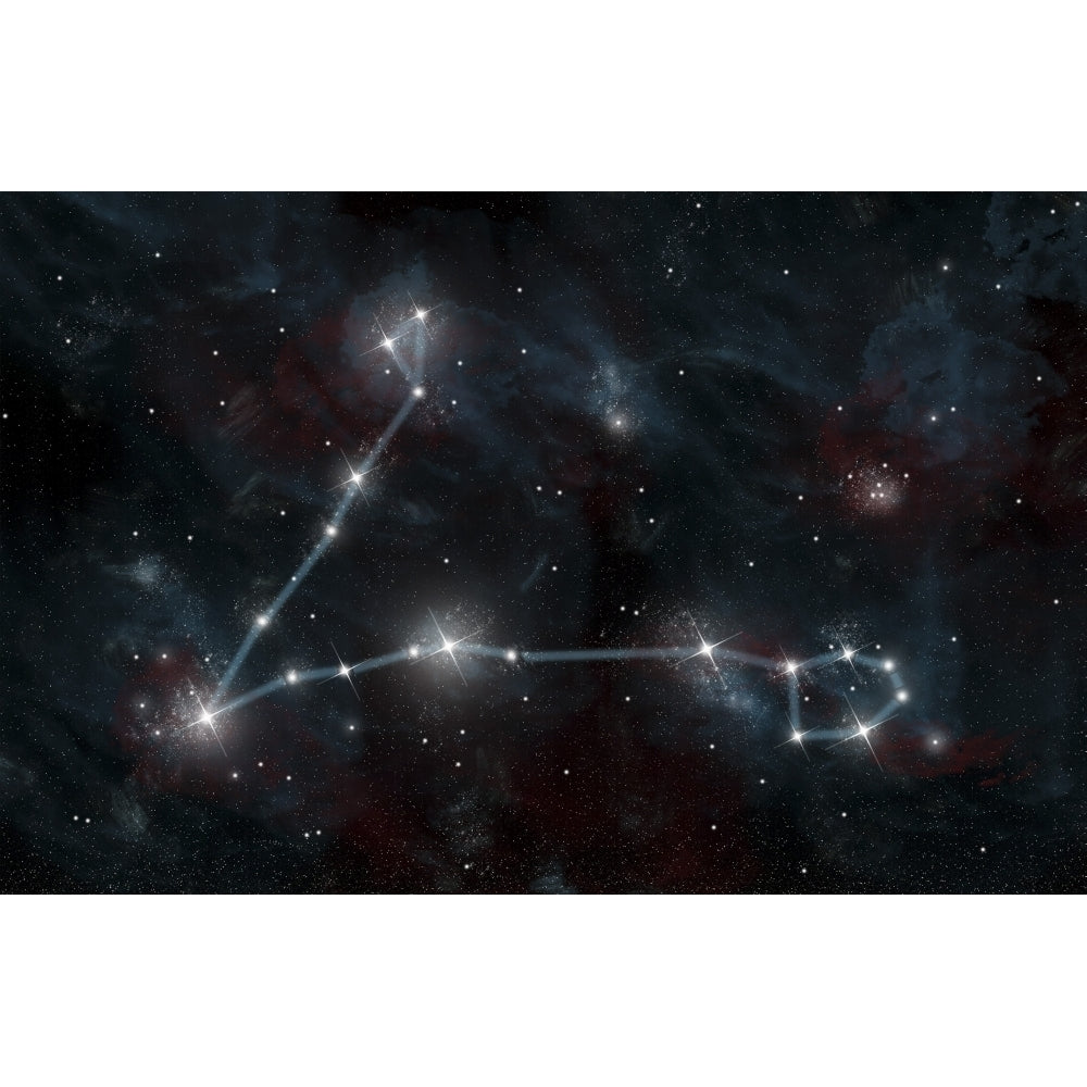 Artists depiction of the constellation Pisces the Fish Poster Print Image 1