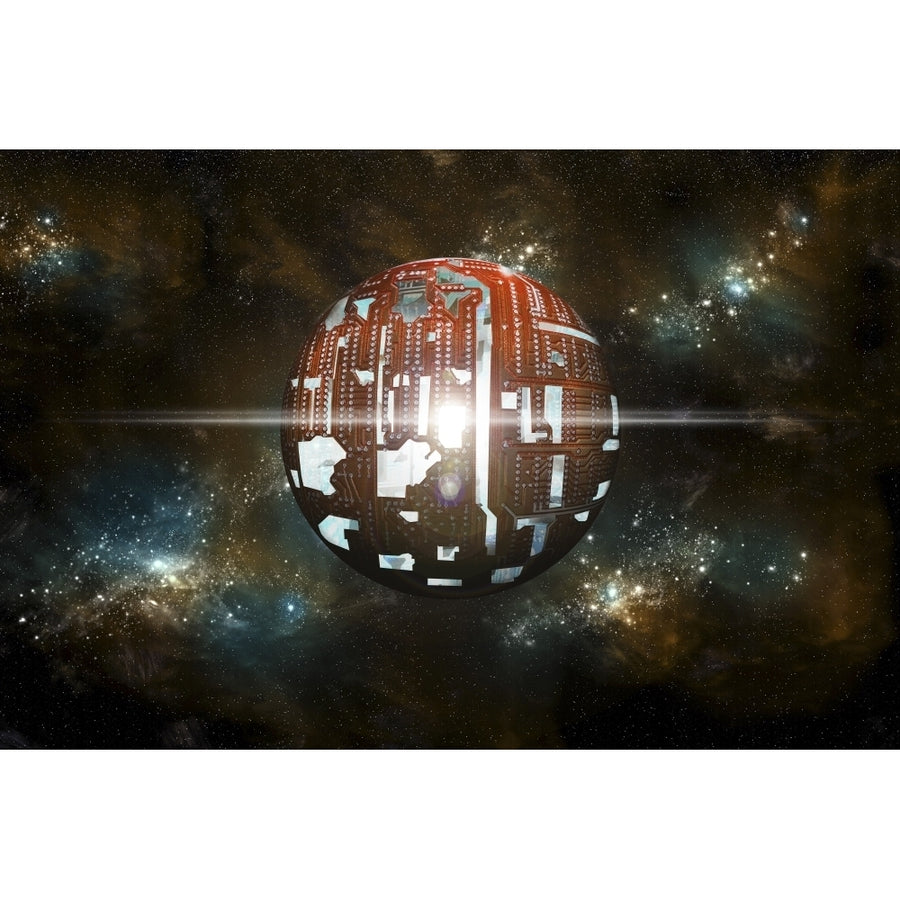 An artists depiction of a theoretical Dyson sphere Poster Print Image 1