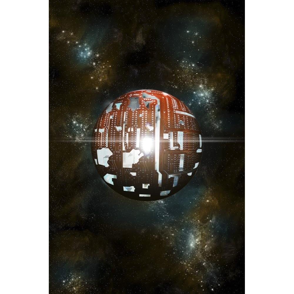 An artists depiction of a theoretical Dyson sphere Poster Print Image 1