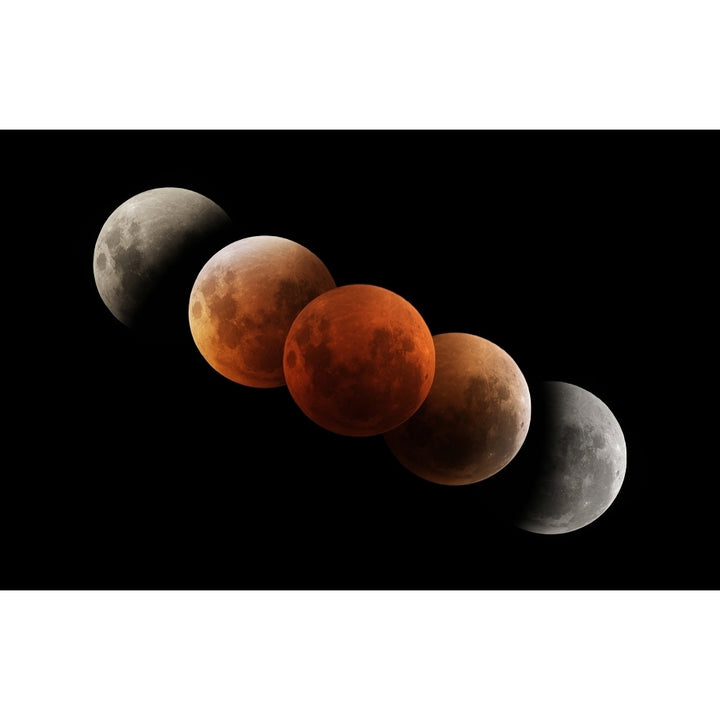 Composite image of lunar eclipse Poster Print Image 1