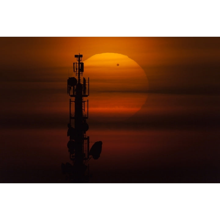 Transit of Venus behind communication tower Leipzig Germany Poster Print Image 1