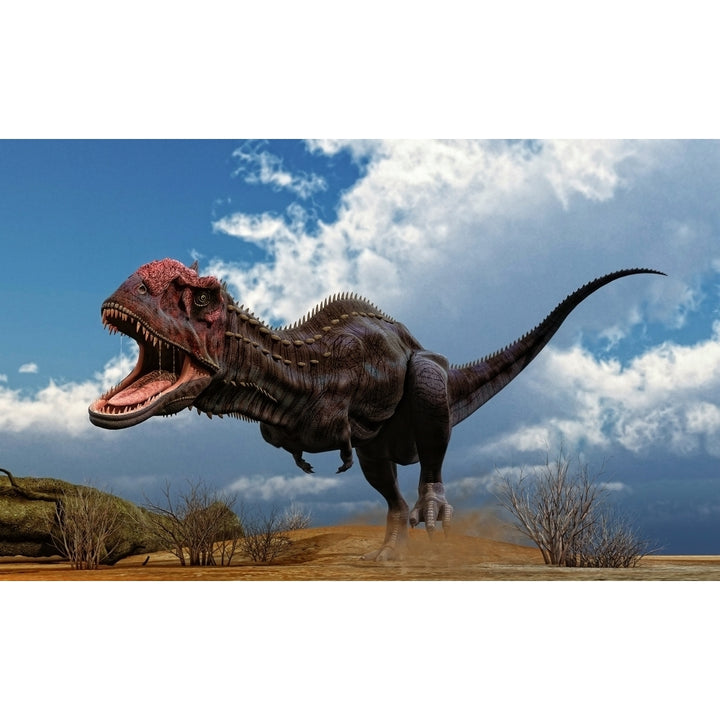 A Majungasaurus breaks into a run upon seeing prey Poster Print Image 2