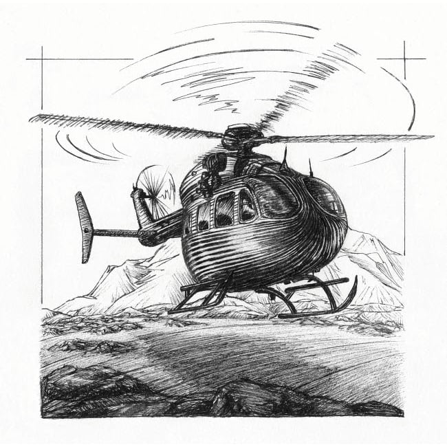 Ink drawing of UH-72 Lakota helicopter Poster Print by Photon Illustration/Stocktrek Images Image 1