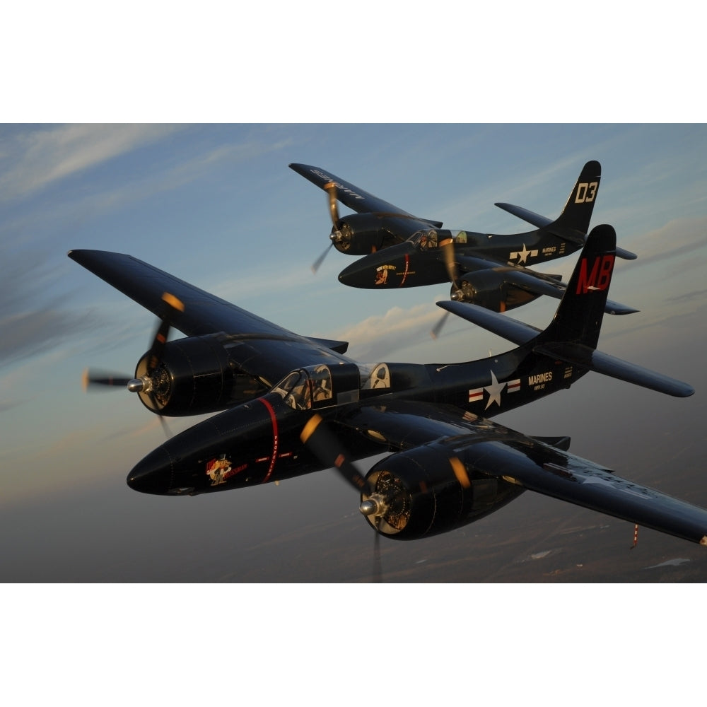 F7F Tigercats in formation flight over San Antonio Texas Poster Print Image 1