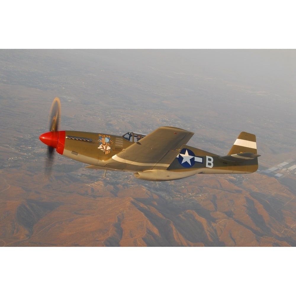 P-51C Mustang flying over Chino Hills California Poster Print Image 2